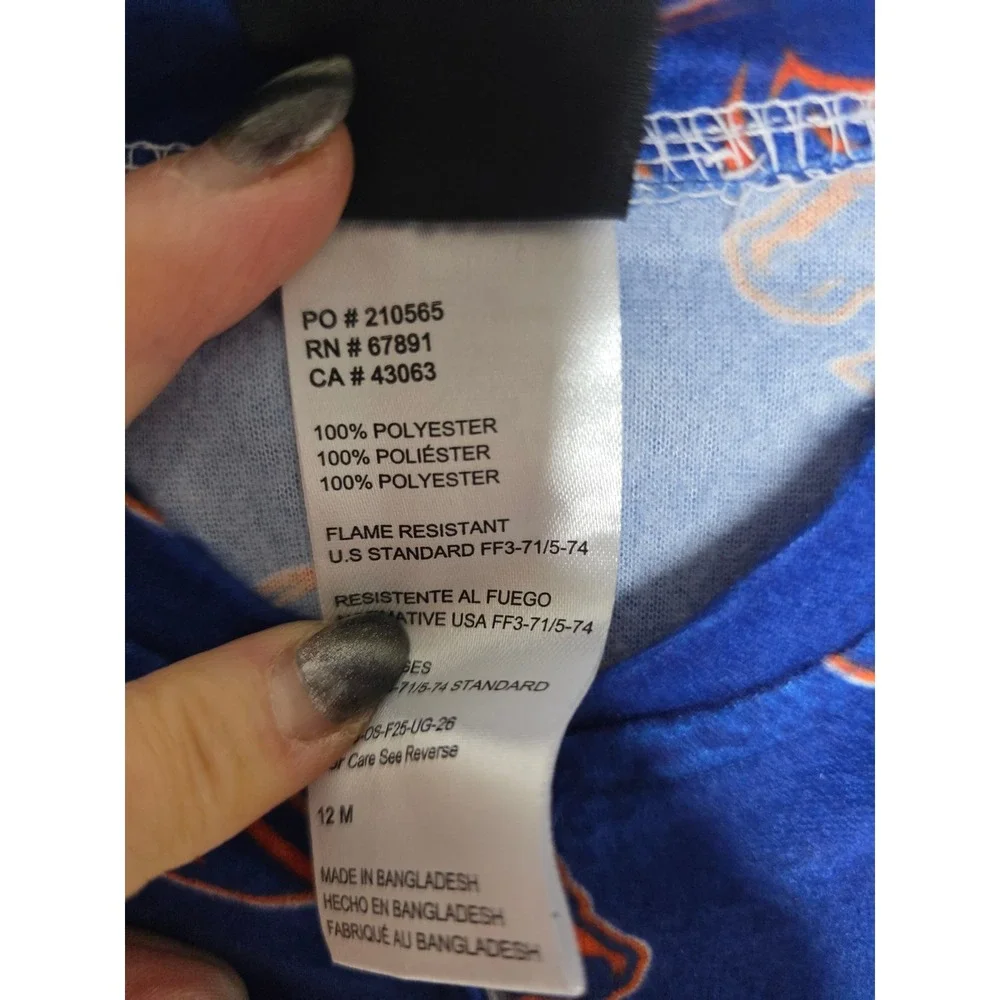 Team Athletics Boise State Broncos Infant Blue Footed Sleeper Pajamas 12M NEW